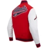 Atlanta Braves Script Tail Rib Knitted Wool & Leather Varsity Jacket 3