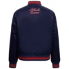 Atlanta Braves Script Tail Women’s Full-Snap Satin Varsity Jacket 1