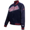 Atlanta Braves Script Tail Women’s Full-Snap Satin Varsity Jacket 2