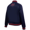 Atlanta Braves Script Tail Women’s Full-Snap Satin Varsity Jacket 3