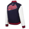 Atlanta Braves Script Tail Women’s Wool & Leather Varsity Jacket 1