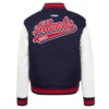 Atlanta Braves Script Tail Women’s Wool & Leather Varsity Jacket 3