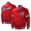 Atlanta Braves Slider Full-Snap Satin Varsity Red Jacket 2