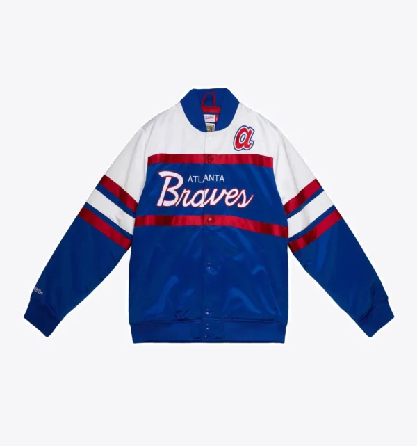 Atlanta Braves Special Script Heavyweight Full-Snap Satin Varsity Jacket