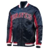 Atlanta Braves The Ace Satin Varsity Navy Jacket