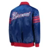 Atlanta Braves The Captain III Satin Varsity Blue Jacket 1