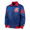 Atlanta Braves The Captain III Satin Varsity Blue Jacket