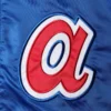 Atlanta Braves The Captain III Satin Varsity Blue Jacket 3