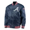 Atlanta Braves The Diamond Full-Snap Satin Varsity Jacket – Navy