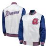 Atlanta Braves The Legend Satin Varsity WhiteBlue Jacket 4