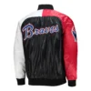 Atlanta Braves Tri-Color Full-Snap Satin Varsity Jacket 1