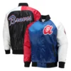 Atlanta Braves Tri-Color Full-Snap Satin Varsity Jacket 4