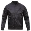 Atlanta Braves Triple Black Varsity Satin Jacket