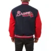 Atlanta Braves Two Tone Embroidered Logo Wool Varsity Jacket – NavyRed 1