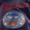 Atlanta Braves World Series Rib Knitted Satin Varsity Jacket – Navy 3