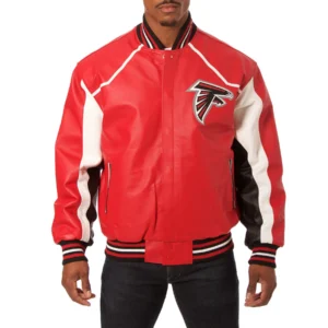 Atlanta Falcons Bomber Leather Red Varsity Jacket