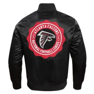 Atlanta Falcons Crest Emblem Black Varsity Jacket 1