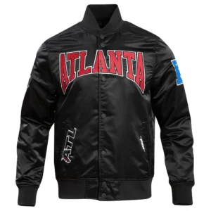 Atlanta Falcons Crest Emblem Black Varsity Jacket