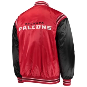 Atlanta Falcons Enforcer Red and Black Varsity Jacket 1