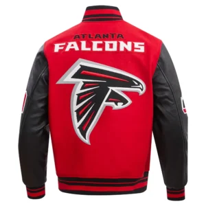 Atlanta Falcons Mashup Wool Red and Black Varsity Jacket 1
