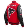 Atlanta Falcons Mashup Wool Red and Black Varsity Jacket 2