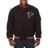Atlanta Falcons One Color Handmade Black Varsity Jacket
