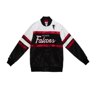 Atlanta Falcons Script Tri Color Satin Jacket