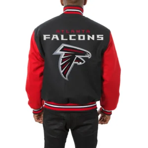 Atlanta Falcons Two Tone Black Varsity Jacket 1