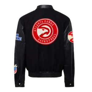 Atlanta Hawks Black Wool Varsity Jacket 1