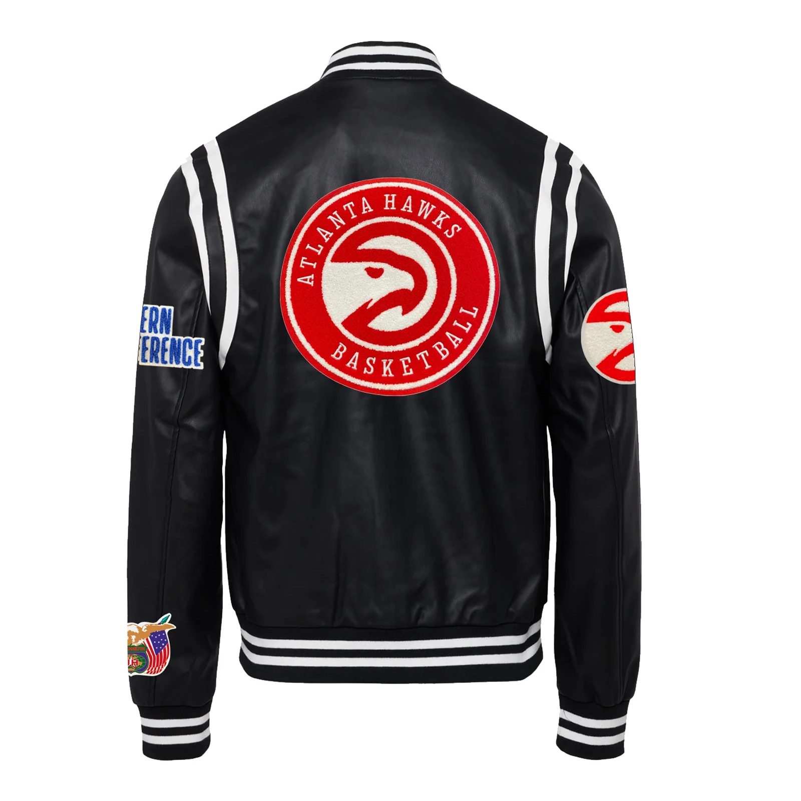 Atlanta Hawks Full Leather Black Varsity Jacket 1