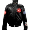 Atlanta Hawks Jeff Hamilton Black Leather Jacket