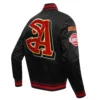 Atlanta Hawks Mashup Black Satin Varsity Jacket 2