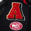 Atlanta Hawks Mashup Black Wool and Leather Varsity Jacket 5