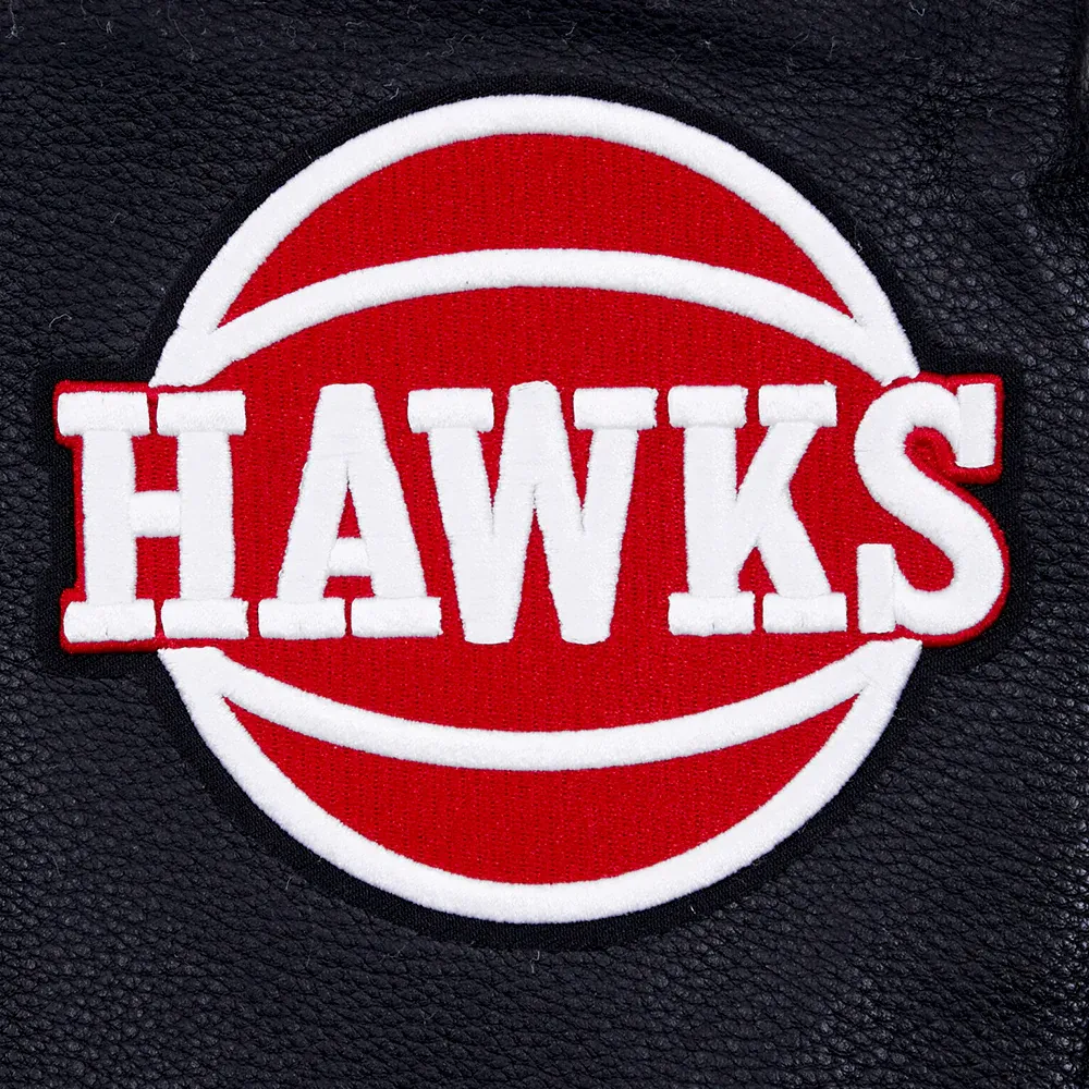 Atlanta Hawks Mashup Black Wool and Leather Varsity Jacket 6