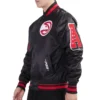 Atlanta Hawks Old English Rib Black Varsity Jacket 1