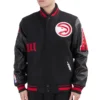 Atlanta Hawks Old English Rib Black Wool Varsity Jacket