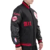 Atlanta Hawks Old English Rib Black Wool Varsity Jacket 2