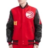 Atlanta Hawks Old English Rib Red Wool Varsity Jacket