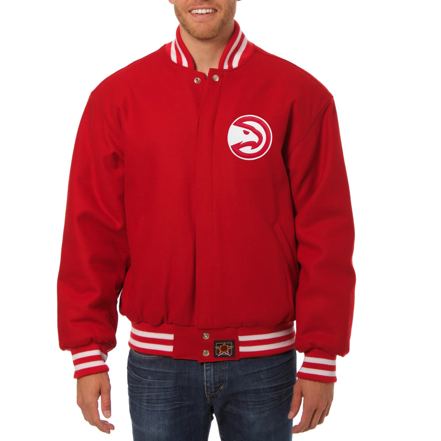 Atlanta Hawks One Color Red Varsity Jacket