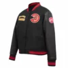 Atlanta Hawks Retro Classic Wool Varsity Black Jacket 2