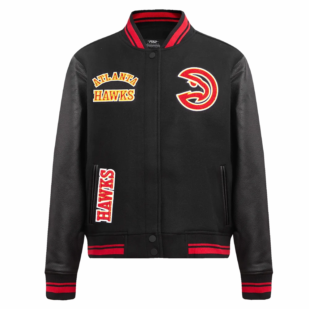Atlanta Hawks Retro Classic Wool Varsity Black Jacket