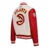 Atlanta Hawks Retro Classic Wool Varsity White Jacket 3