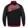 Atlanta Hawks Script Tail Black Wool Varsity Jacket 3