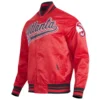 Atlanta Hawks Script Tail Red Varsity Jacket 1
