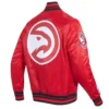 Atlanta Hawks Script Tail Red Varsity Jacket 2