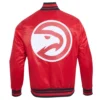 Atlanta Hawks Script Tail Red Varsity Jacket 3