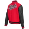 Atlanta Hawks Script Tail Wool Red Varsity Jacket 3