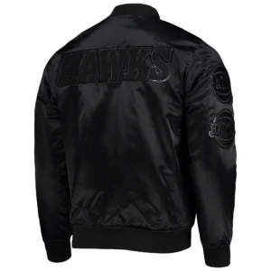 Atlanta Hawks Triple Black Varsity Black Jacket 1