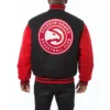 Atlanta Hawks Two Tone Black Varsity Jacket 1