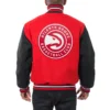 Atlanta Hawks Two Tone Red Varsity Jacket 1